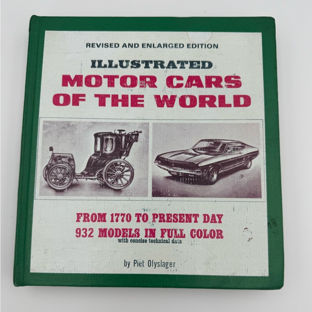 Motor Cars of the World 1770 to 1971 RARE Green Hardcover Book By Piet Olyslager